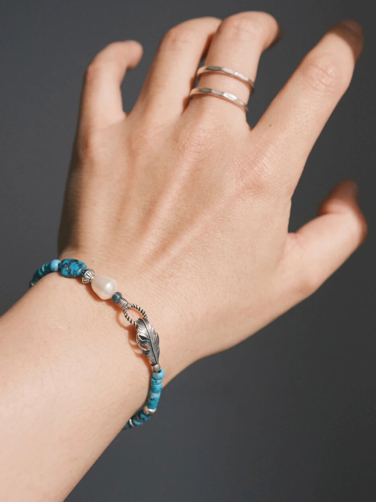 Mineral Soul Series | Ocean Bone | Turquoise, Pearl & Sterling Silver Bracelet