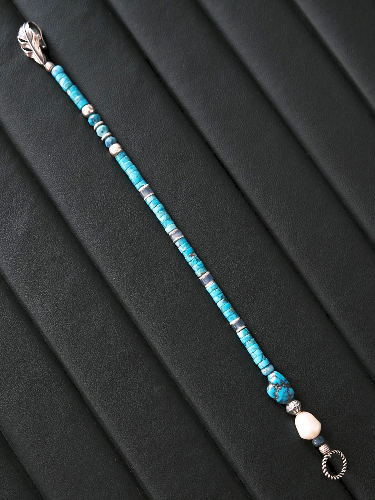 Mineral Soul Series | Ocean Bone | Turquoise, Pearl & Sterling Silver Bracelet