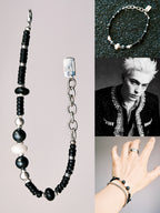 Urban Stoic Series | Silent Authority | Onyx, Pearl & Titanium Steel Bracelet