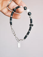 Urban Stoic Series | Silent Authority | Onyx, Pearl & Titanium Steel Bracelet