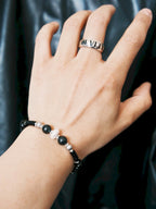 Urban Stoic Series | Silent Authority | Onyx, Pearl & Titanium Steel Bracelet