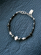 Urban Stoic Series | Silent Authority | Onyx, Pearl & Titanium Steel Bracelet