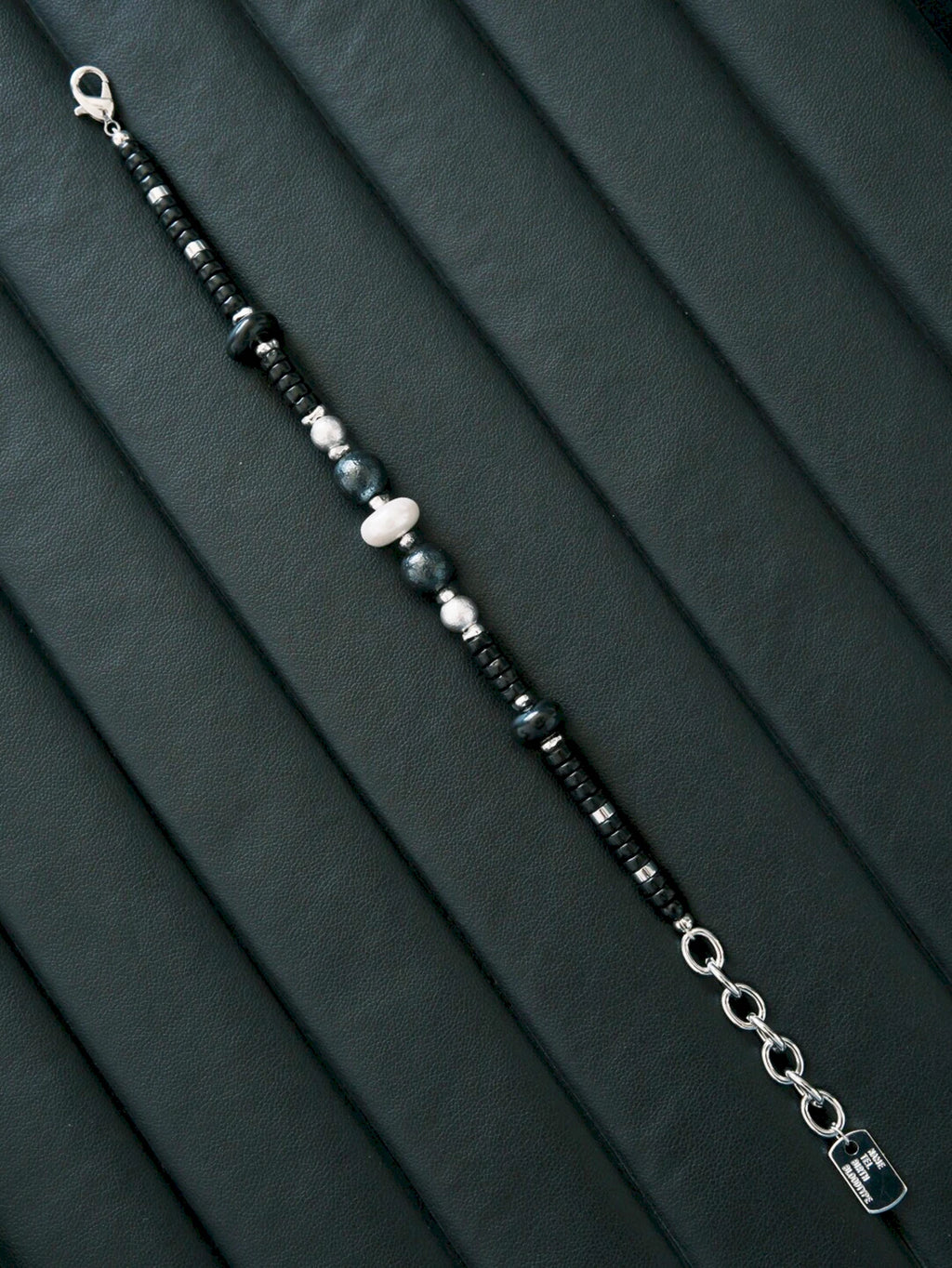 Urban Stoic Series | Silent Authority | Onyx, Pearl & Titanium Steel Bracelet