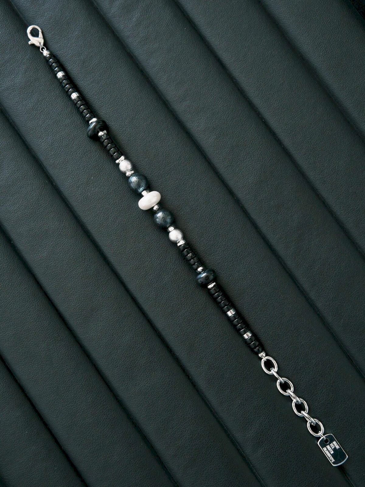 Urban Stoic Series | Silent Authority | Onyx, Pearl & Titanium Steel Bracelet