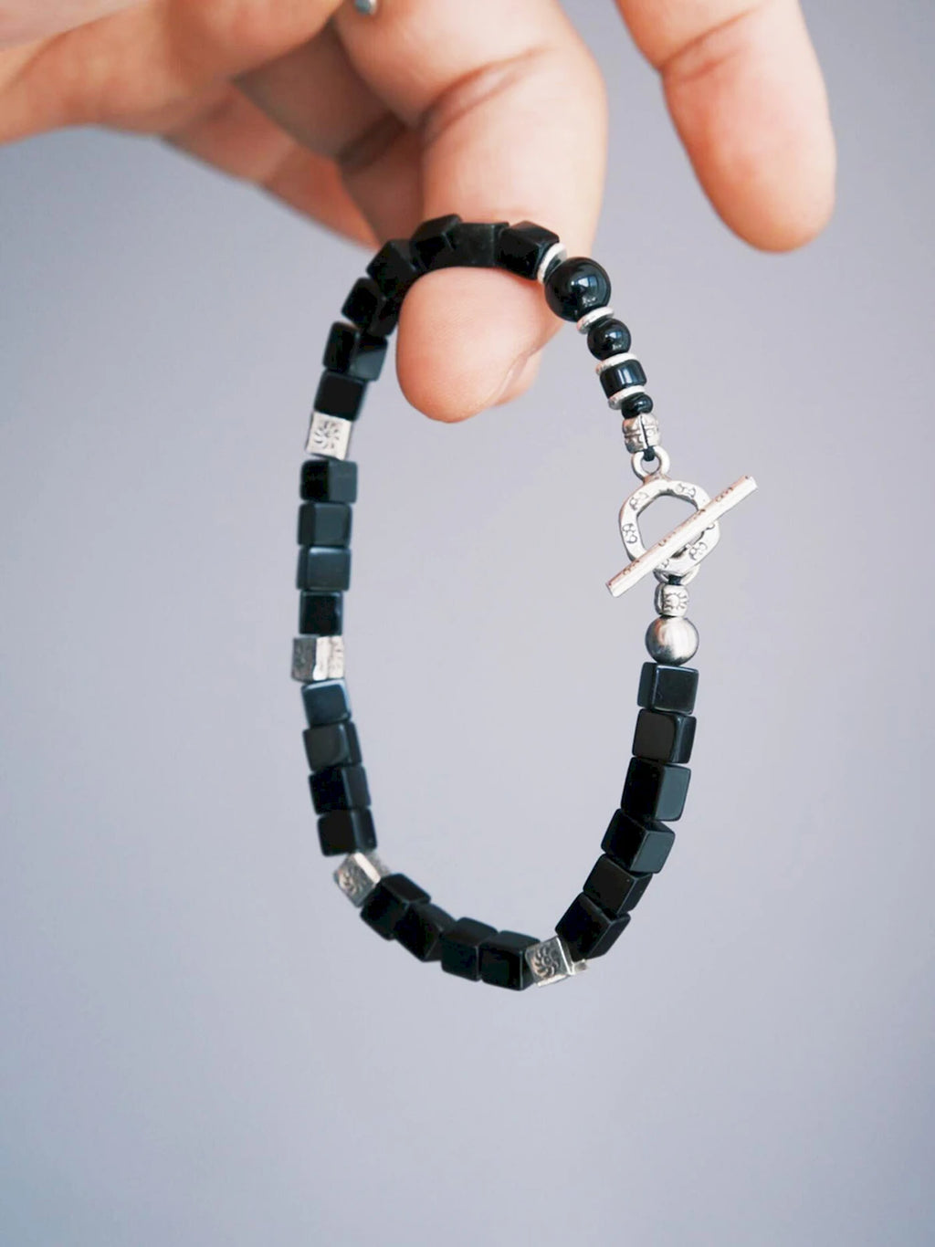 Urban Stoic Series | Silent Authority | Persian Onyx & Sterling Silver Bracelet
