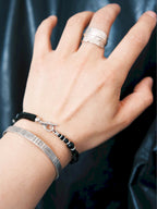 Urban Stoic Series | Silent Authority | Persian Onyx & Sterling Silver Bracelet