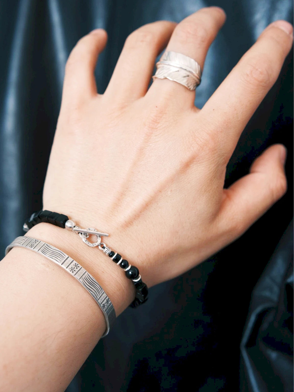 Urban Stoic Series | Silent Authority | Persian Onyx & Sterling Silver Bracelet