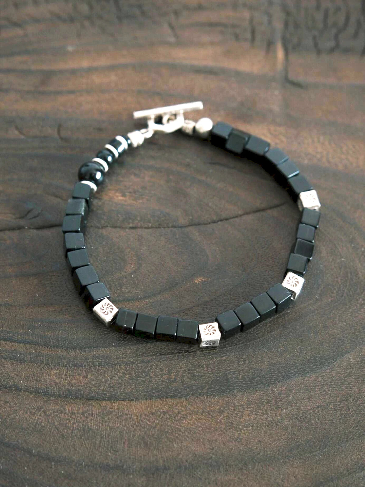 Urban Stoic Series | Silent Authority | Persian Onyx & Sterling Silver Bracelet