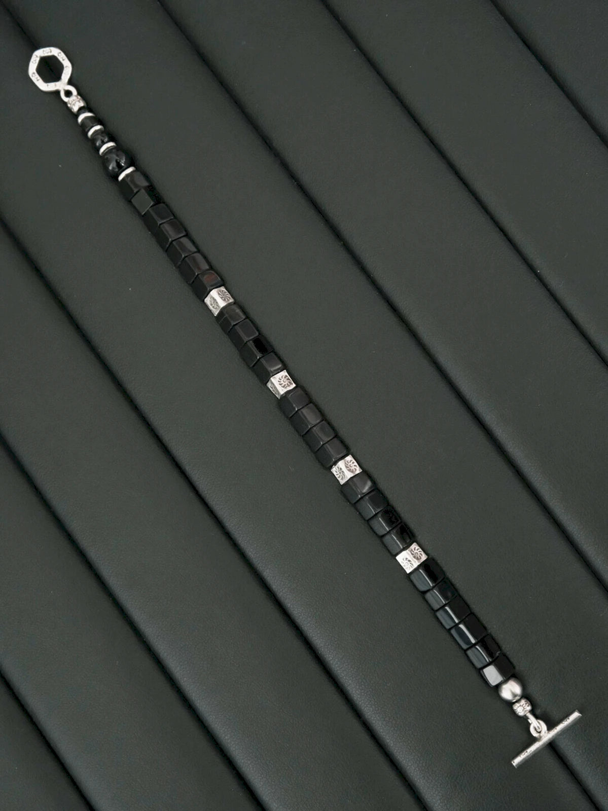 Urban Stoic Series | Silent Authority | Persian Onyx & Sterling Silver Bracelet