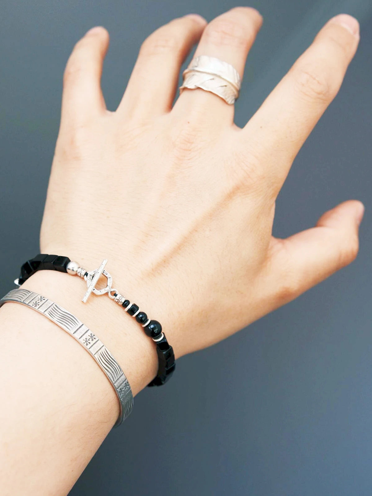 Urban Stoic Series | Silent Authority | Persian Onyx & Sterling Silver Bracelet