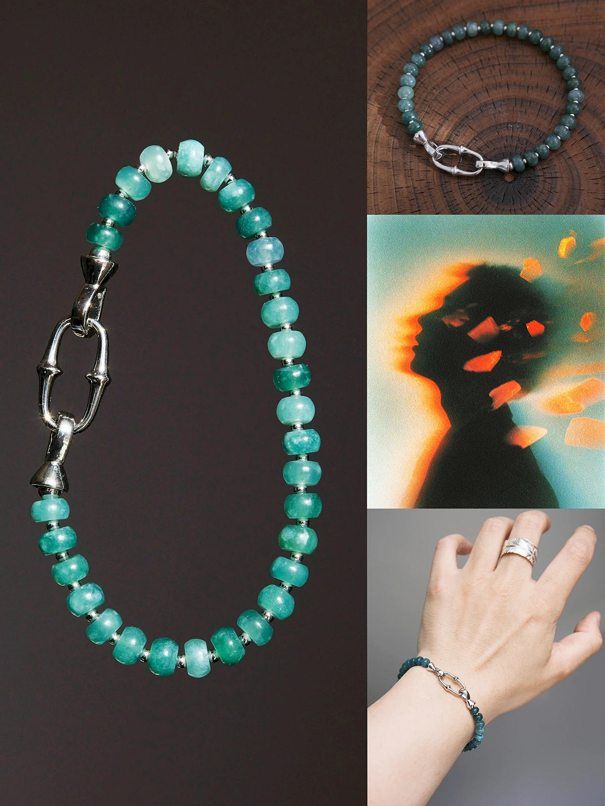 Mineral Soul Series | Raw Aurora | Guatemalan Blue Jade Bracelet