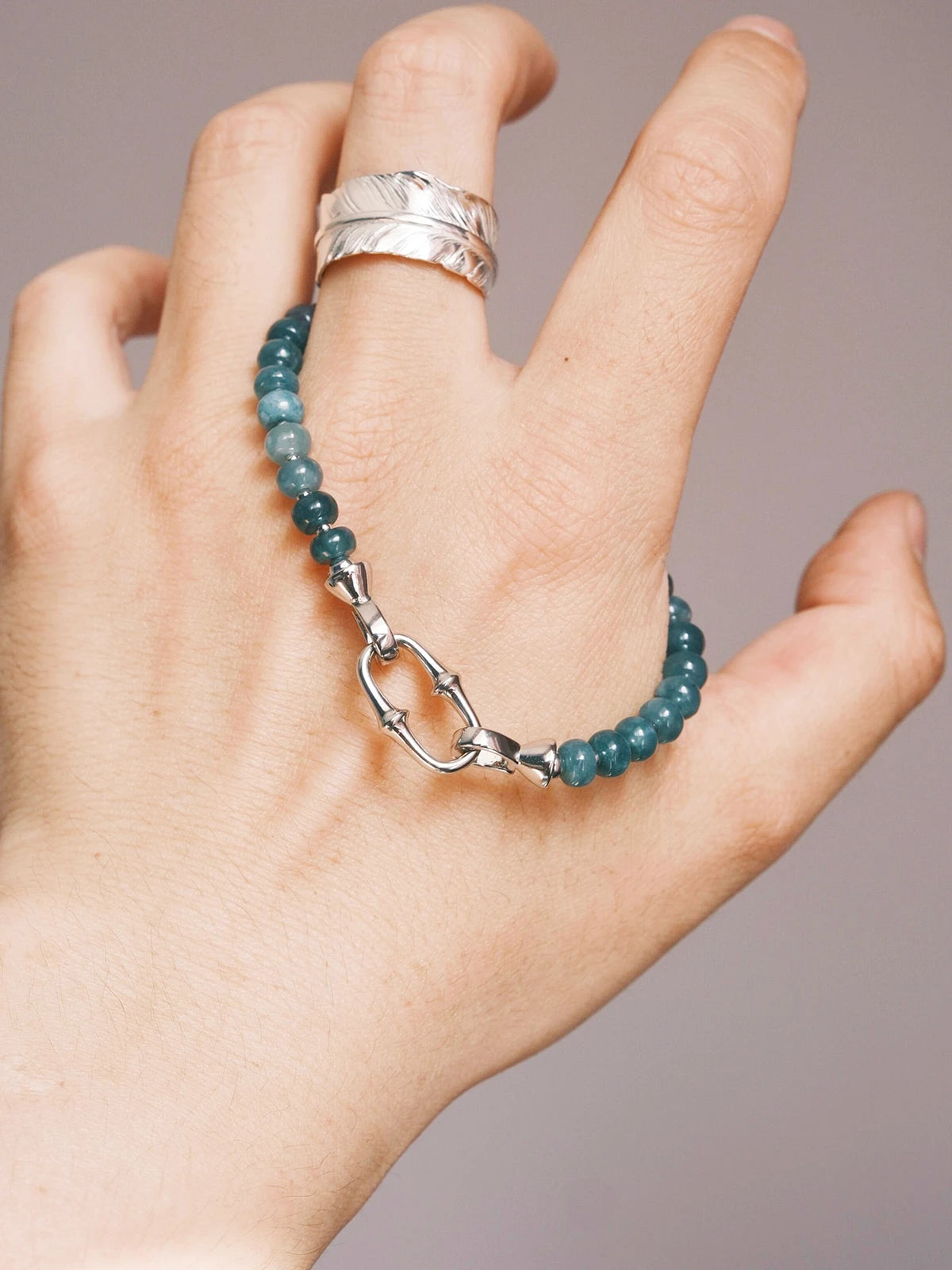 Mineral Soul Series | Raw Aurora | Guatemalan Blue Jade Bracelet