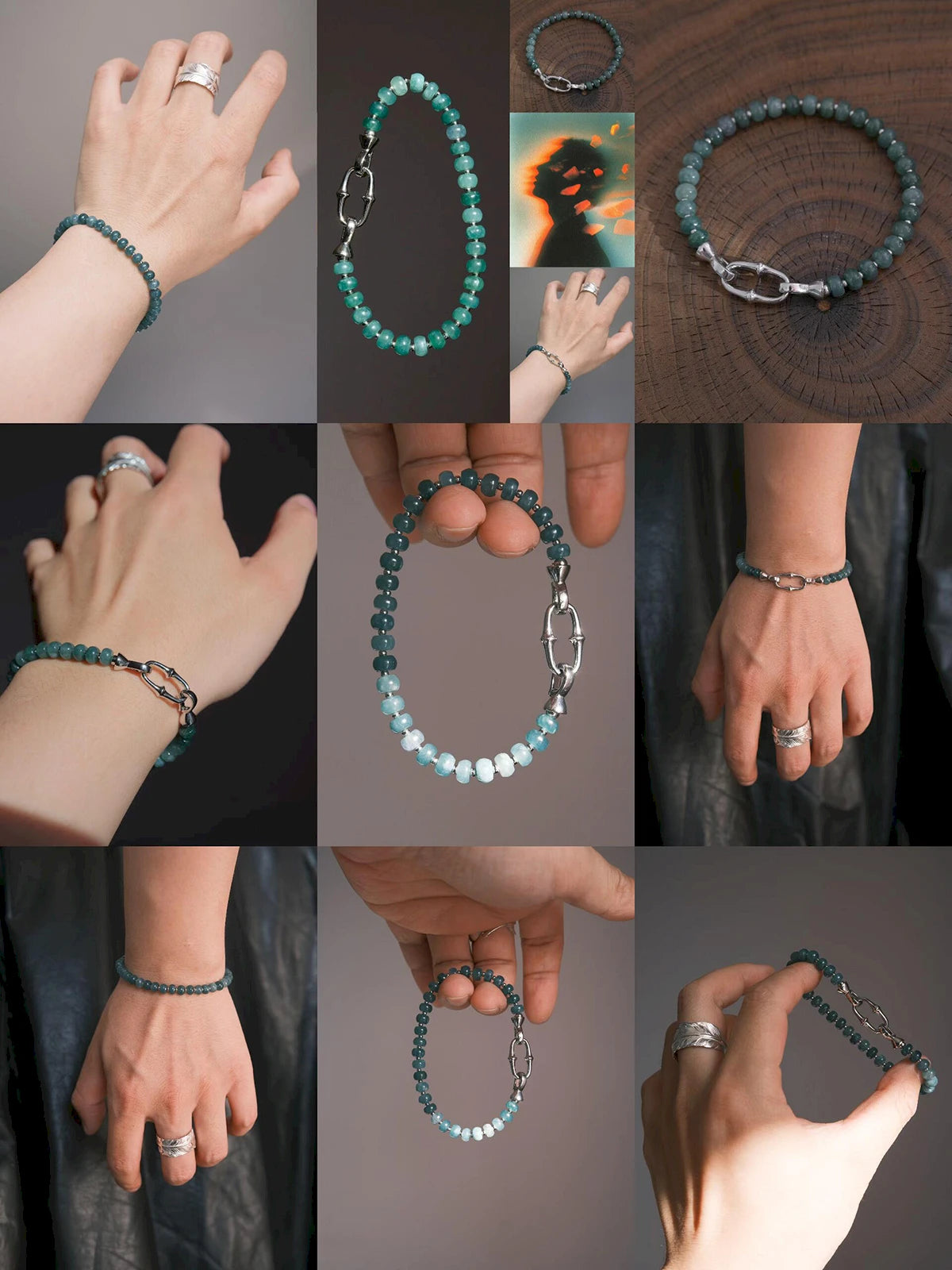 Mineral Soul Series | Raw Aurora | Guatemalan Blue Jade Bracelet
