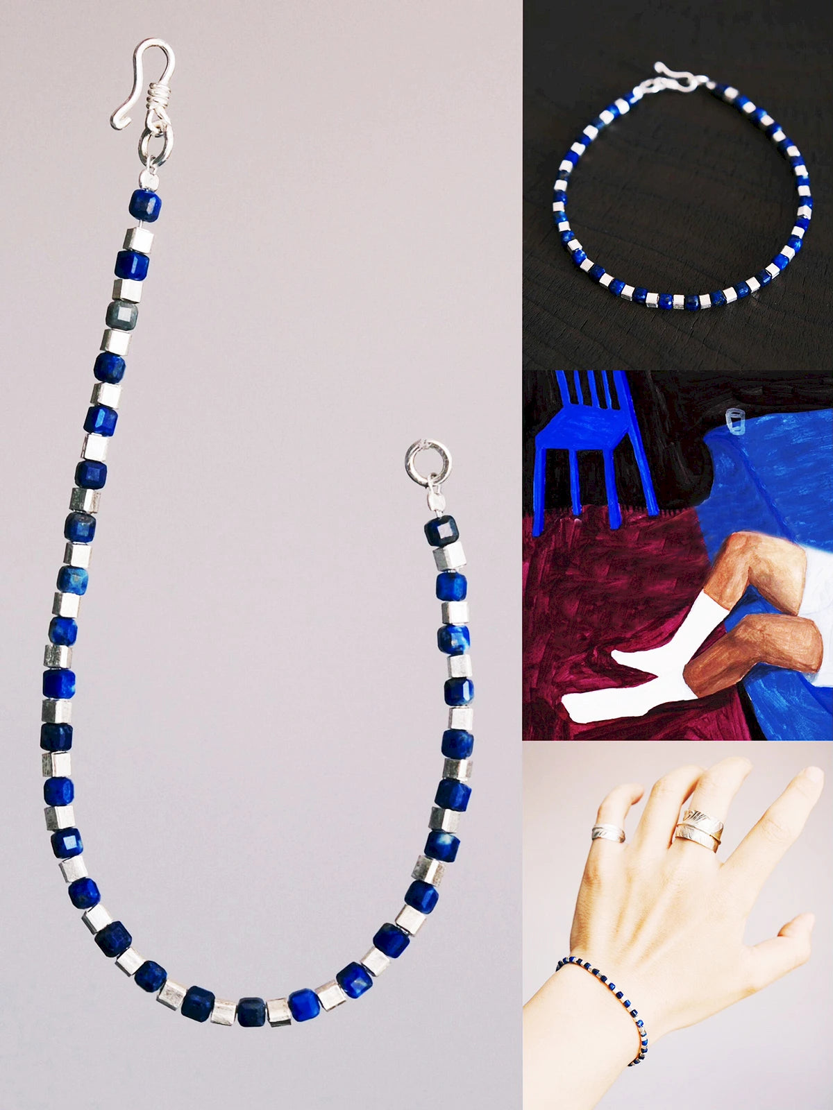 Identity Series | Blue Boy | Lapis Lazuli & Sterling Silver Bracelet Secondary image