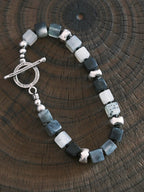 Urban Stoic Series | Grey Commander | Jade & Silver Miyuki Colored-Glaze Bracelet