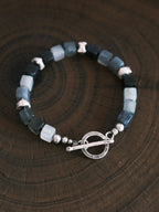 Urban Stoic Series | Grey Commander | Jade & Silver Miyuki Colored-Glaze Bracelet