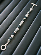 Urban Stoic Series | Grey Commander | Jade & Silver Miyuki Colored-Glaze Bracelet