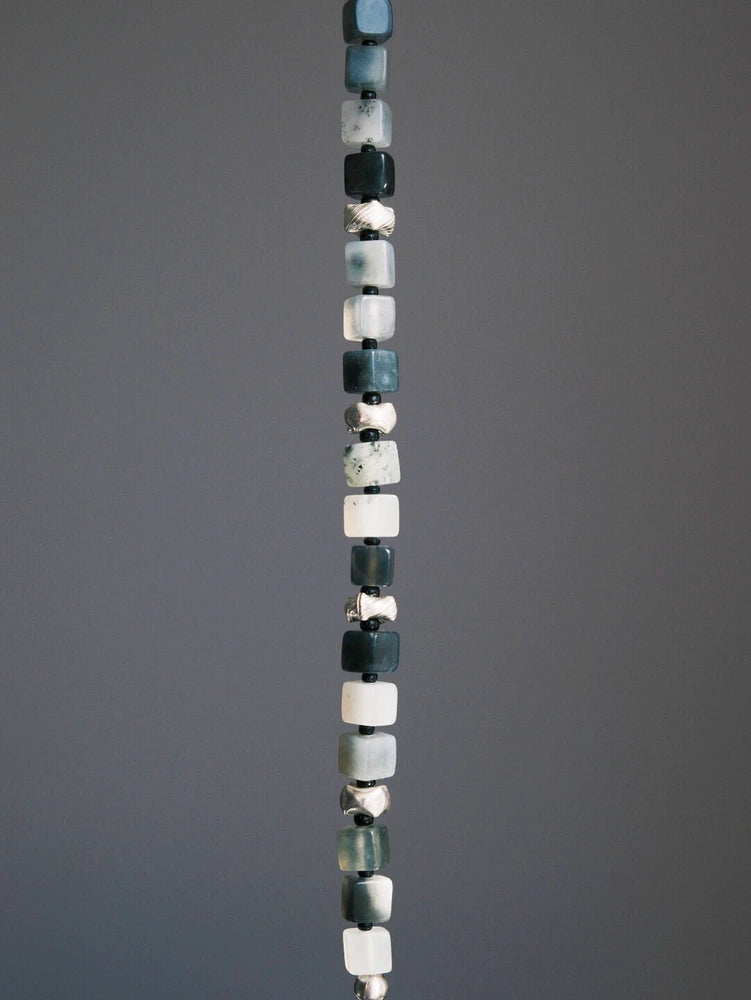 Urban Stoic Series | Grey Commander | Jade & Silver Miyuki Colored-Glaze Bracelet