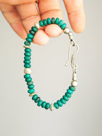 Mineral Soul Series | Green Atlas | Peacock Green Agate & Silver Bracelet