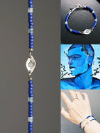 Identity Series | Klein Blue Boy | Miyuki Colored-Glaze, Aquamarine & Silver Bracelet
