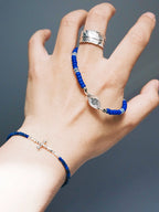 Identity Series | Klein Blue Boy | Miyuki Colored-Glaze, Aquamarine & Silver Bracelet