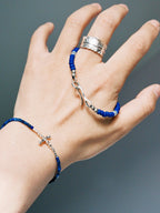 Identity Series | Klein Blue Boy | Miyuki Colored-Glaze, Aquamarine & Silver Bracelet