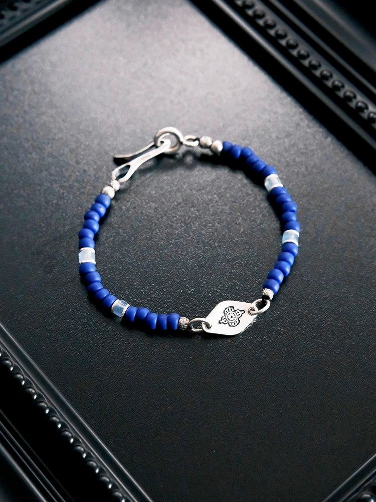 Identity Series | Klein Blue Boy | Miyuki Colored-Glaze, Aquamarine & Silver Bracelet
