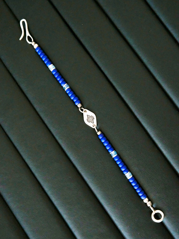 Identity Series | Klein Blue Boy | Miyuki Colored-Glaze, Aquamarine & Silver Bracelet
