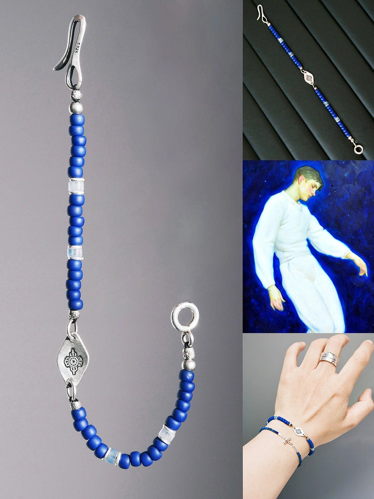 Identity Series | Klein Blue Boy | Miyuki Colored-Glaze, Aquamarine & Silver Bracelet