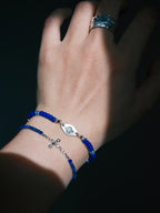 Identity Series | Klein Blue Boy | Miyuki Colored-Glaze, Aquamarine & Silver Bracelet