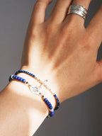 Identity Series | Klein Blue Boy | Miyuki Colored-Glaze, Aquamarine & Silver Bracelet