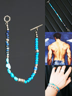 Mineral Soul Series | Blue Totem | Turquoise, Sterling Silver & Colored-Glaze Bracelet