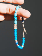 Mineral Soul Series | Blue Totem | Turquoise, Sterling Silver & Colored-Glaze Bracelet