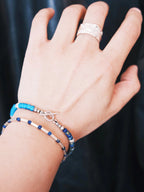 Mineral Soul Series | Blue Totem | Turquoise, Sterling Silver & Colored-Glaze Bracelet