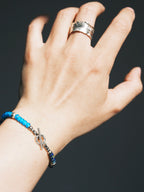 Mineral Soul Series | Blue Totem | Turquoise, Sterling Silver & Colored-Glaze Bracelet