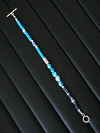 Mineral Soul Series | Blue Totem | Turquoise, Sterling Silver & Colored-Glaze Bracelet