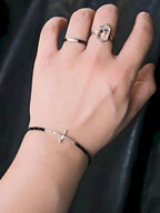 Urban Stoic Series | Silver Ronin | Black Spinel & Silver Bracelet