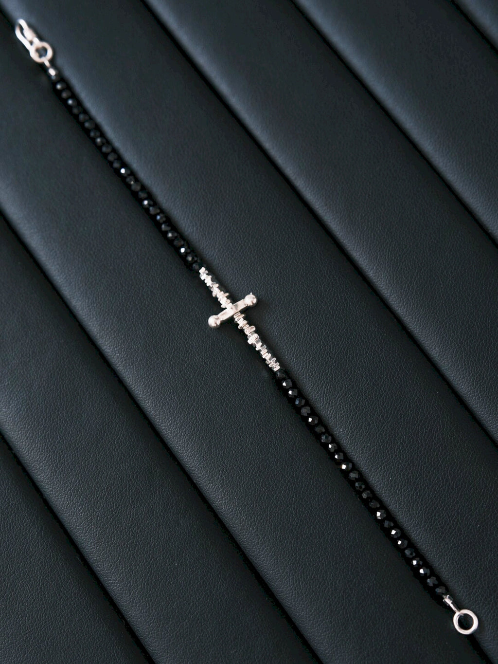 Urban Stoic Series | Silver Ronin | Black Spinel & Silver Bracelet