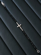 Urban Stoic Series | Silver Ronin | Black Spinel & Silver Bracelet
