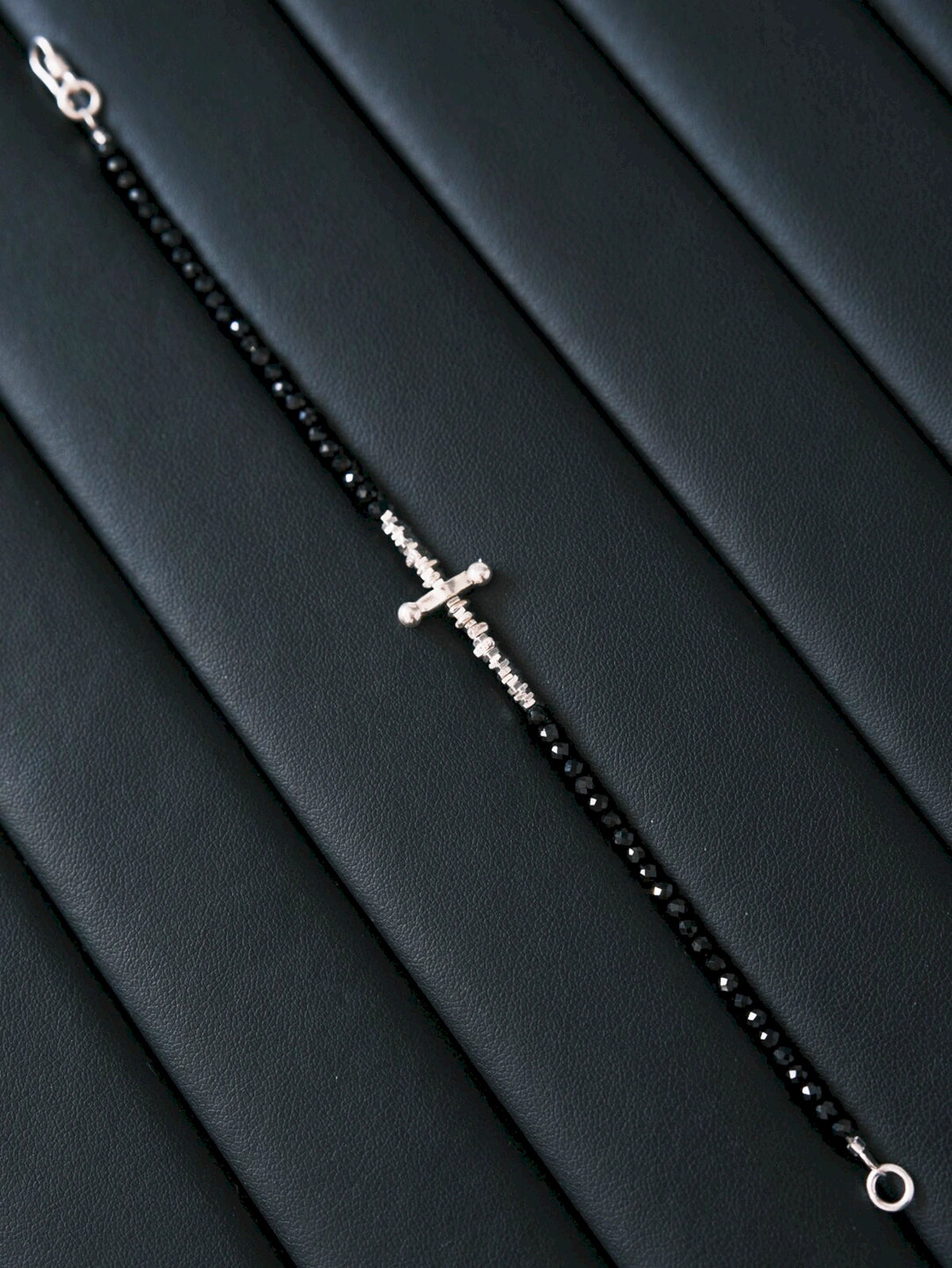 Urban Stoic Series | Silver Ronin | Black Spinel & Silver Bracelet