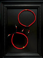 Identity Series | Red Signal | 2027 Red Colored-Glaze & Gold Accent Bracelet