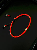 Identity Series | Red Signal | 2027 Red Colored-Glaze & Gold Accent Bracelet
