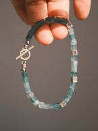 Mineral Soul Series | Blue Meridian | Guatemalan Blue Jade & Sterling Silver Bracelet