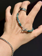Mineral Soul Series | Blue Meridian | Guatemalan Blue Jade & Sterling Silver Bracelet