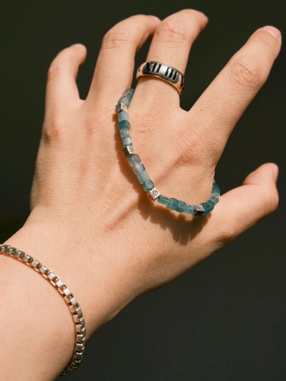 Mineral Soul Series | Blue Meridian | Guatemalan Blue Jade & Sterling Silver Bracelet