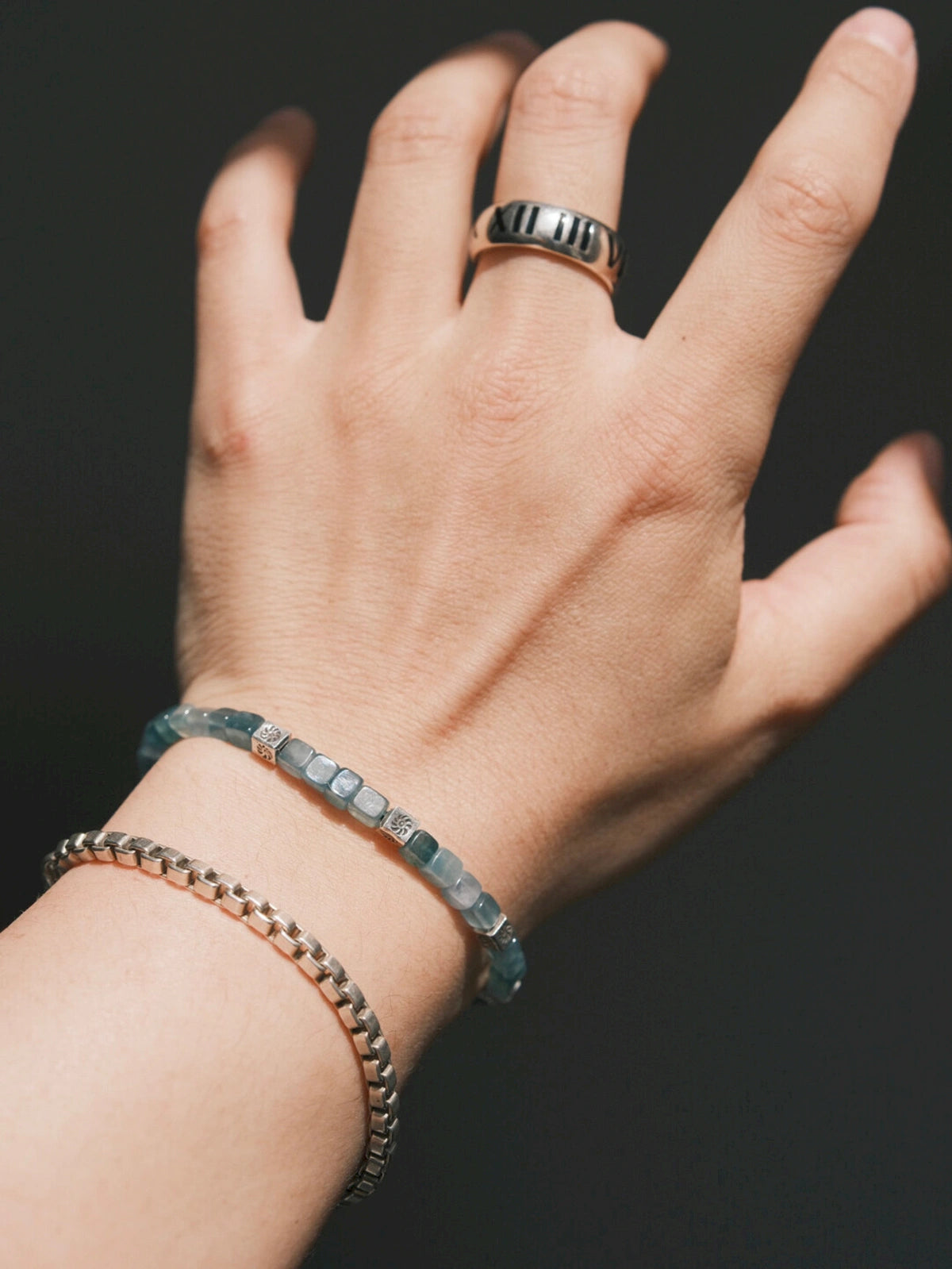 Mineral Soul Series | Blue Meridian | Guatemalan Blue Jade & Sterling Silver Bracelet