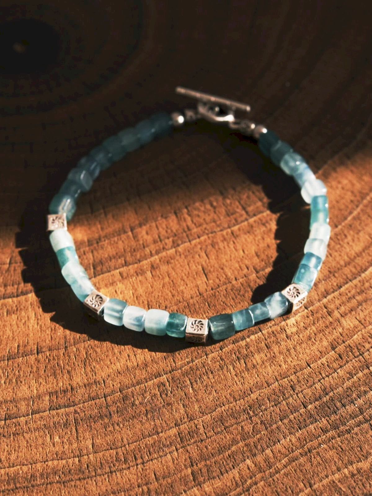 Mineral Soul Series | Blue Meridian | Guatemalan Blue Jade & Sterling Silver Bracelet