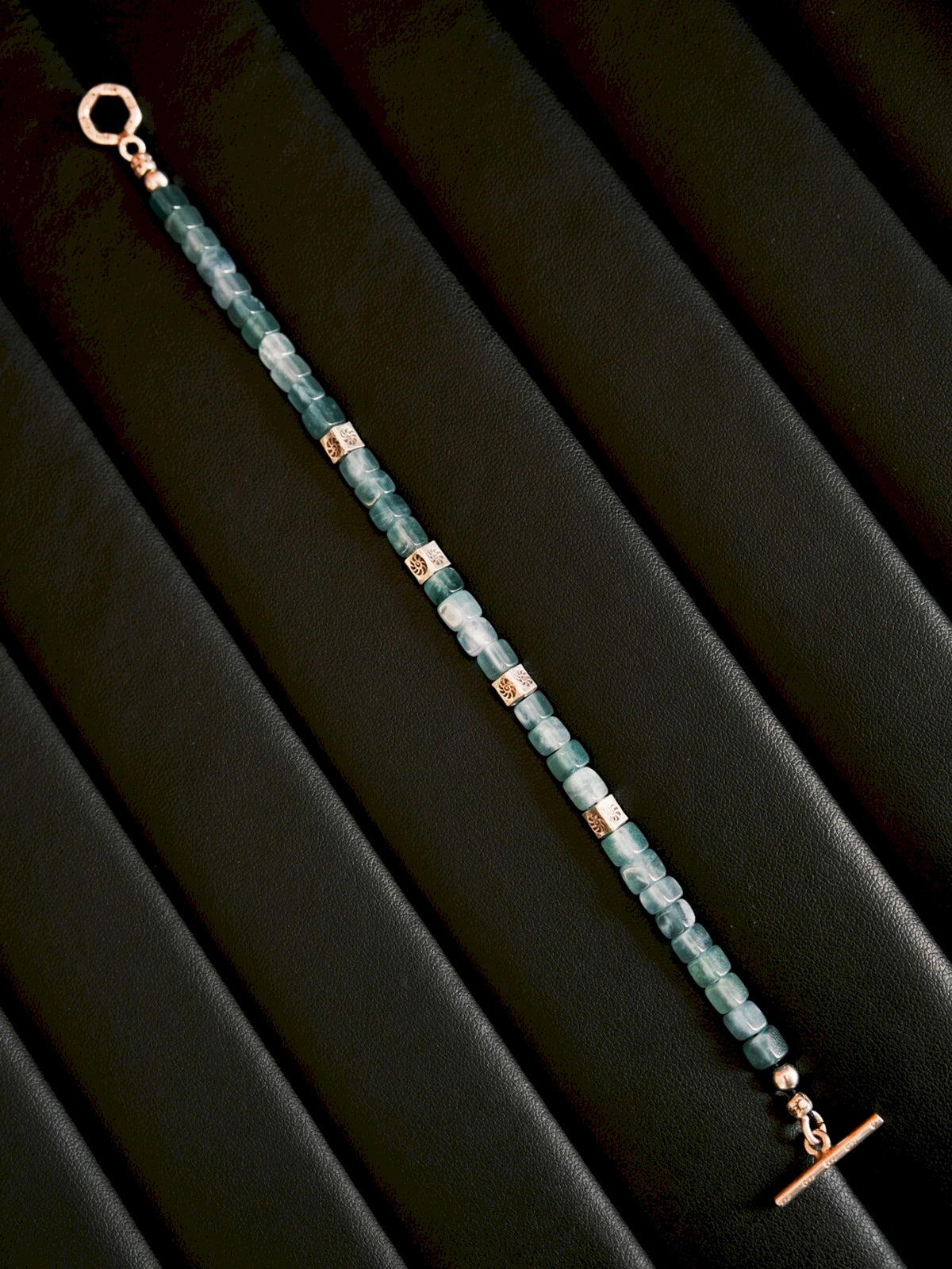 Mineral Soul Series | Blue Meridian | Guatemalan Blue Jade & Sterling Silver Bracelet