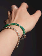 Identity Series | Green Youth | Green Agate, Jade & Silver Bracelet