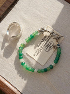 Identity Series | Green Youth | Green Agate, Jade & Silver Bracelet